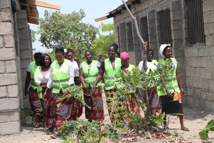 Amazing grace women farmers supervising construction works 